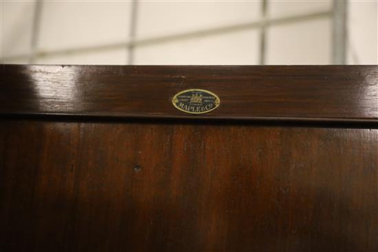 An Edwardian mahogany and boxwood line inlaid two door compactum wardrobe, W.194cm, D.61cm, H.215cm